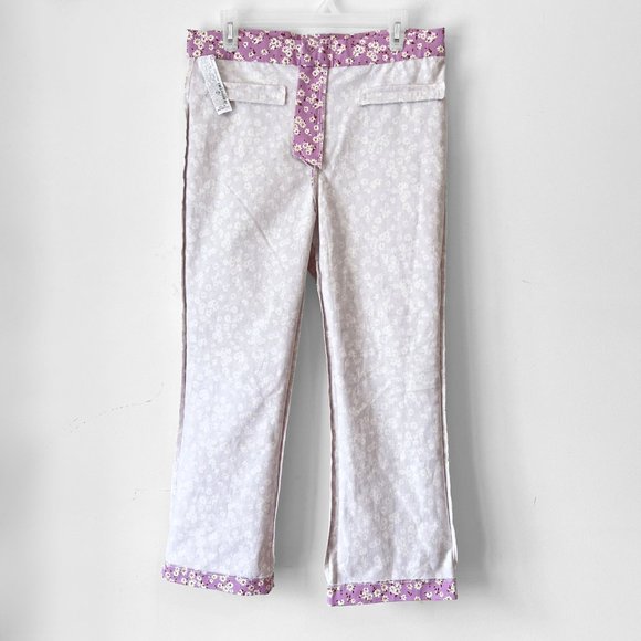 NEW! Blogger Fave Zara High Waisted Lilac Floral Flare Cropped Pants- Size M - Picture 8 of 11